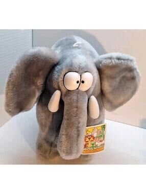 1994 ANIMAL CRACKERS Eugene Elephant Plush 24K Mighty Star Gray New With Tags